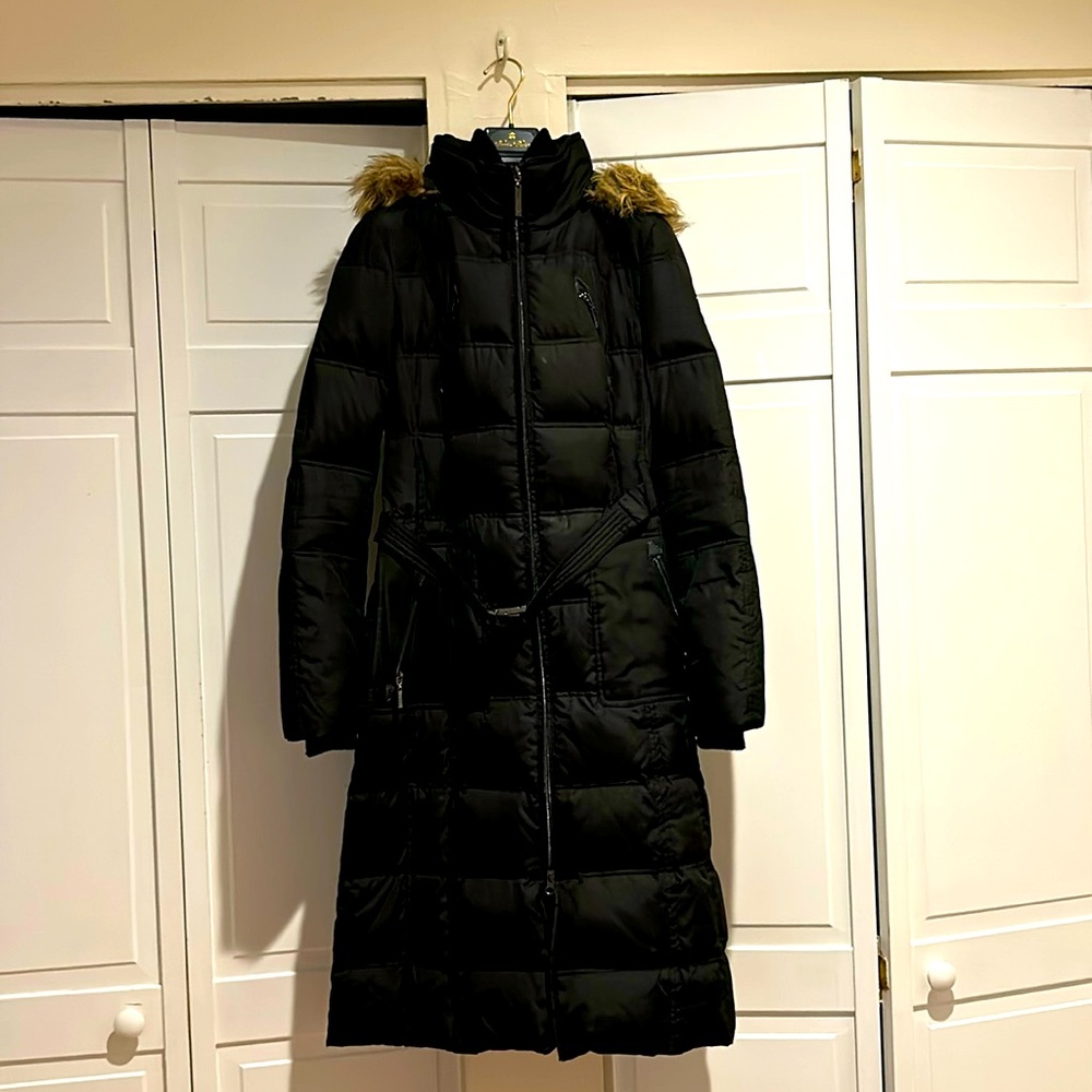 Women outwear for winter - down coat (long) in black; size S